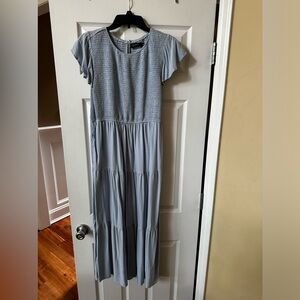 Smocked top tiered midi dress